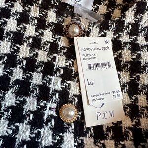 NWT Nordstrom Black and White Women's Blazer Size Large
